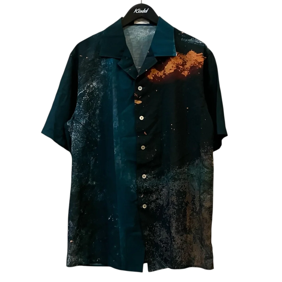 Open collar half sleeve IWAMOTO blouse グラフィックオープンカラー半袖シャツ