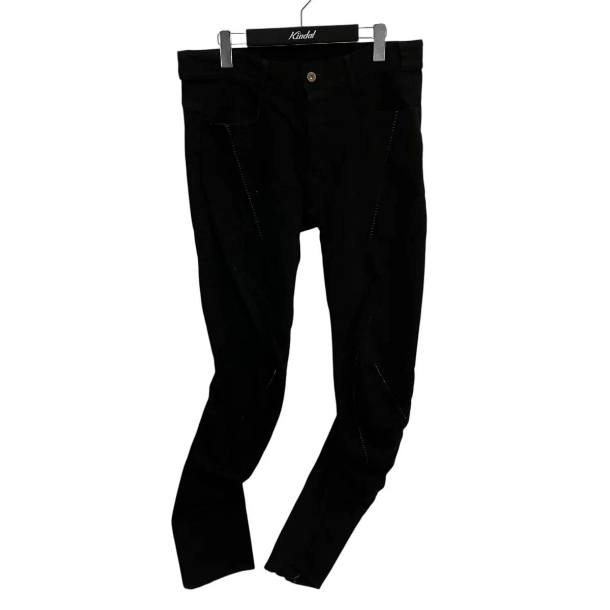 D．HYGEN Patchwork Jacquard Stretch Slim Pants Black SCABパンツS7107-0225A