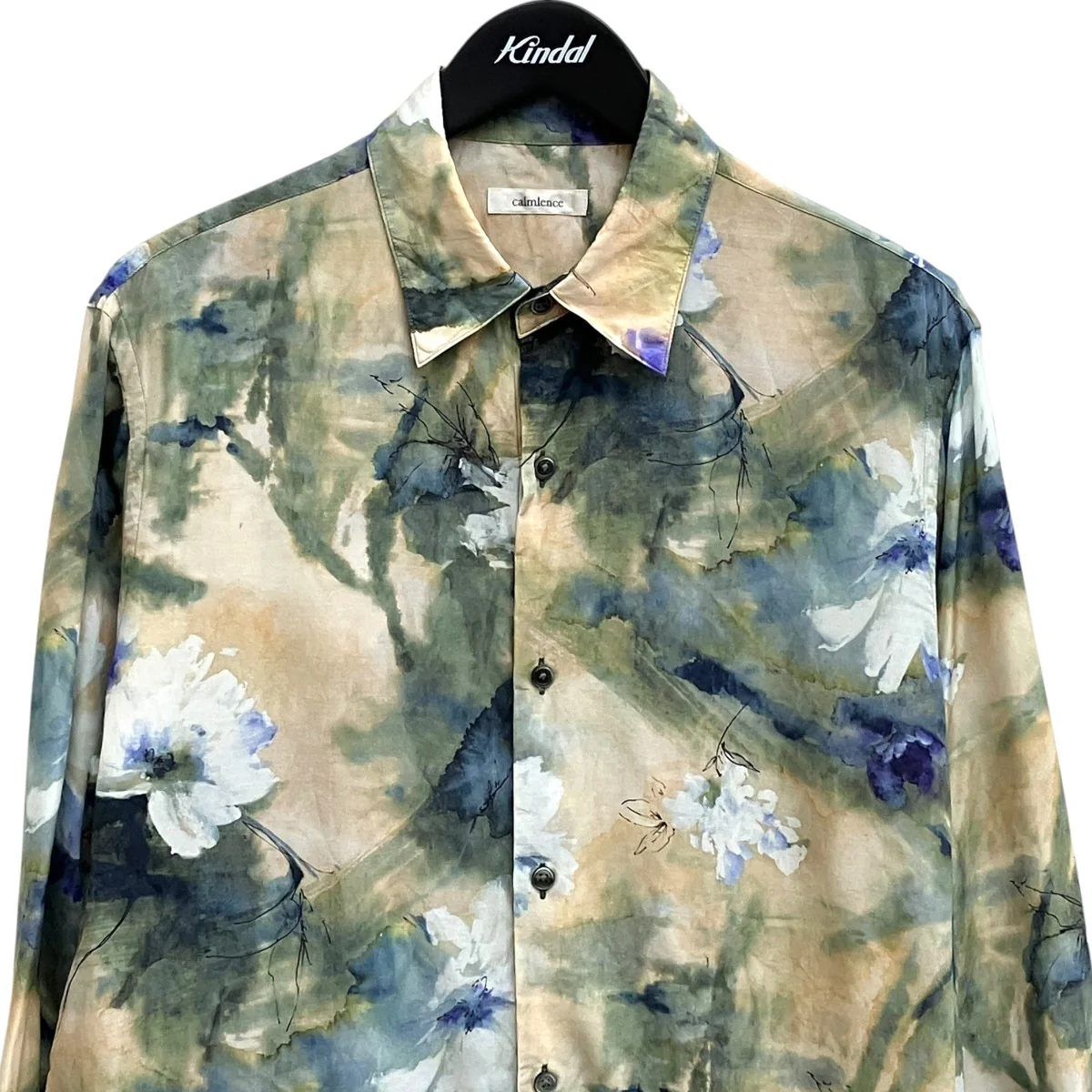 26SSRegular Collar Shirt Flower Print Silk Cupla．ブラウスSHIRT036 - Image 3