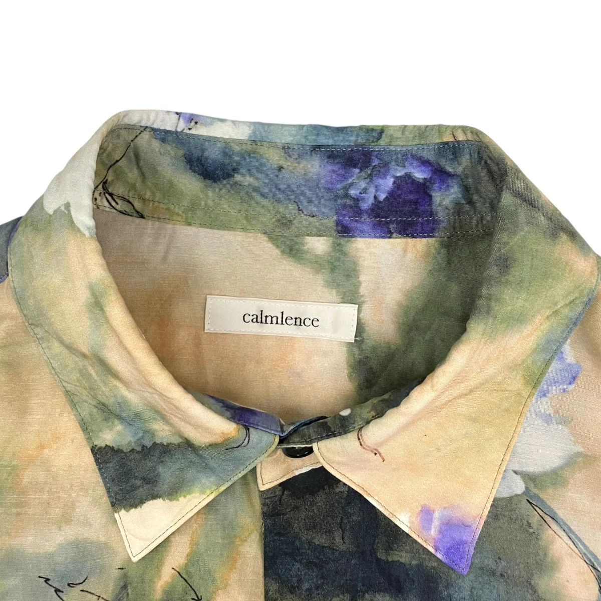 26SSRegular Collar Shirt Flower Print Silk Cupla．ブラウスSHIRT036 - Image 5