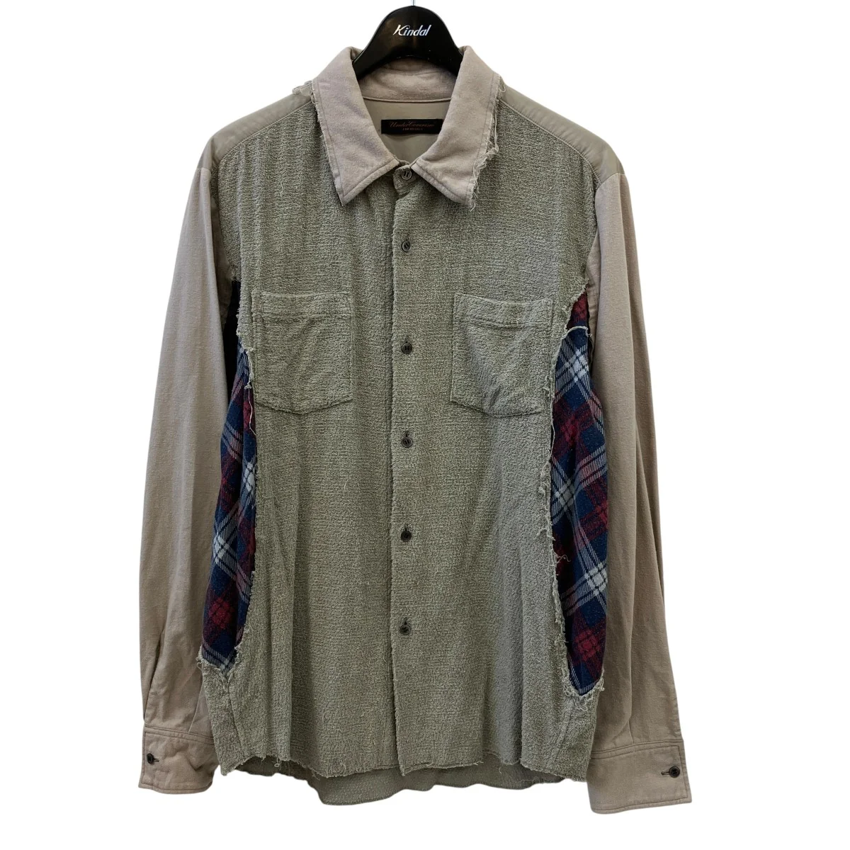05SSReconstructed Pile Fabric Side Check L S Shirtチェック長袖シャツ