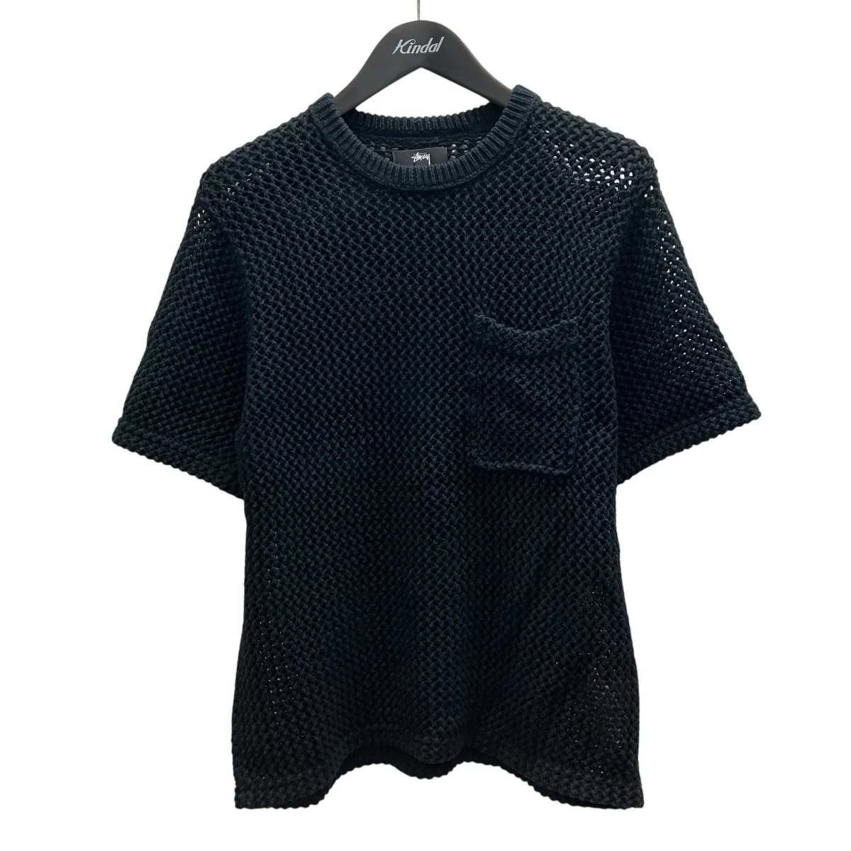OVER DYED MESH CREW 半袖ニット