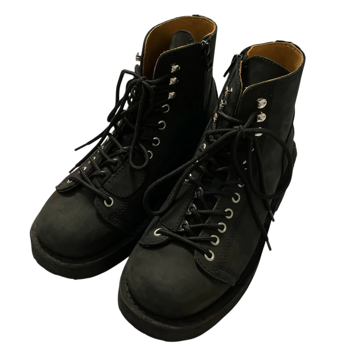 MAT SMOOTH LEATHER ZIP BIKER BOOTSミドルブーツHL E54 765