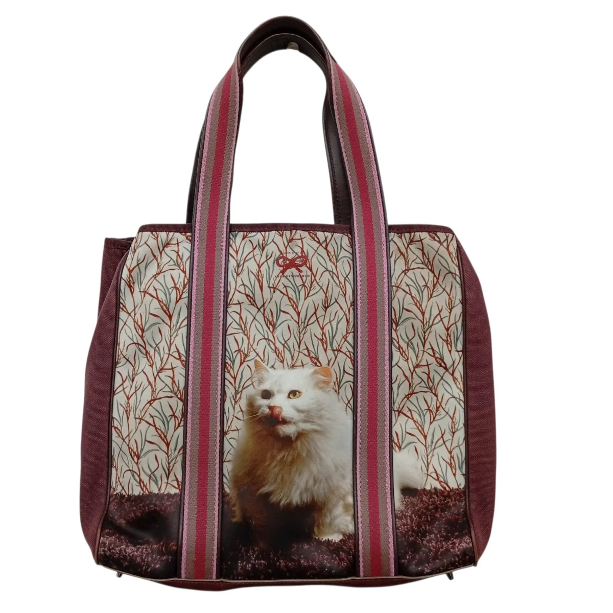 猫柄ハンドバッグ