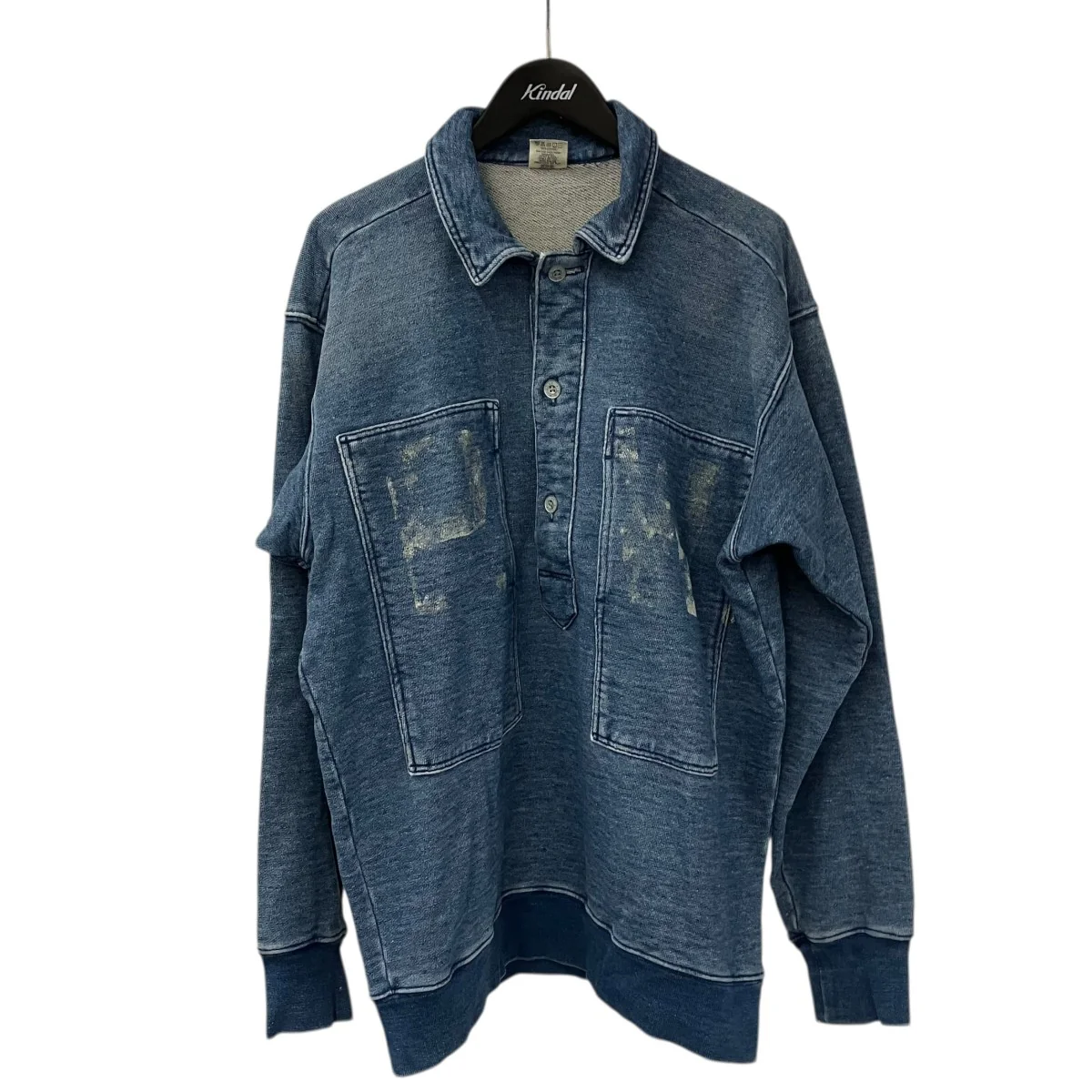 VINTAGE加工 ペイントスウェットデニムシャツ