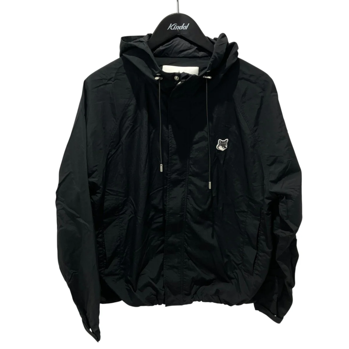 HOODED WINDBREAKER IN NYLON WITH GREY FOX HEAD PATナイロンパーカーLM02228WQ4019