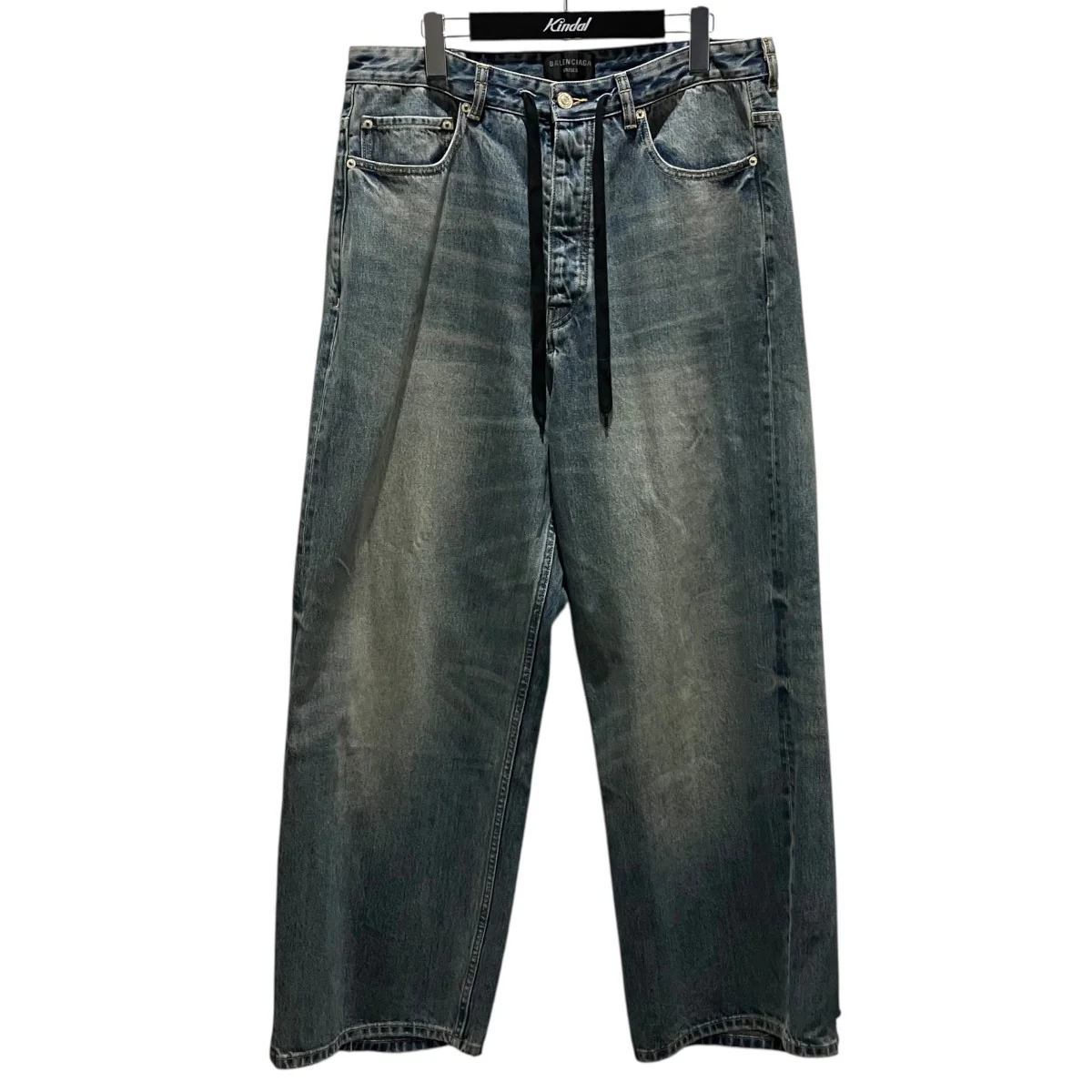 【Drawstring Baggy Jeans】ダメージ加工バギーデニムパンツ786643