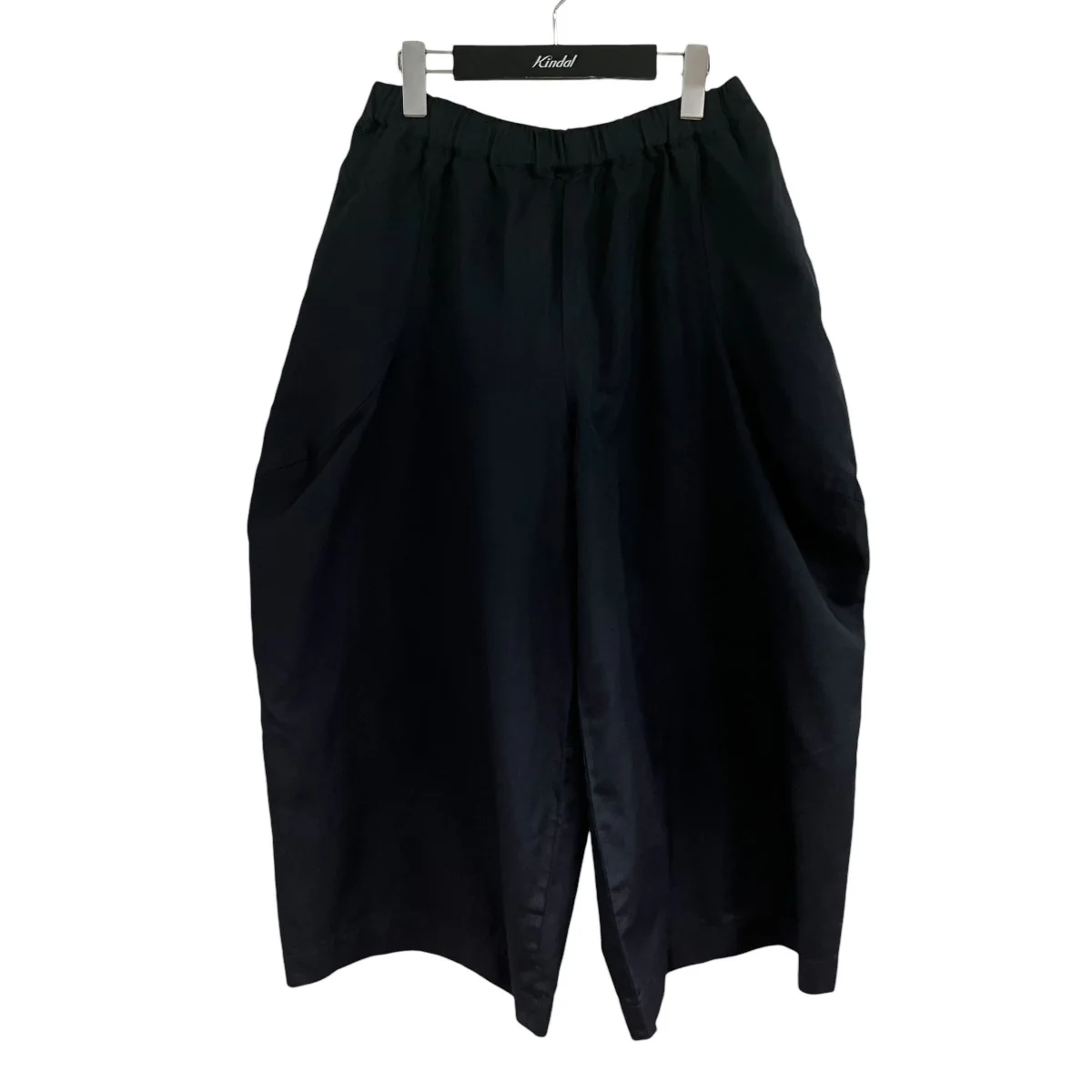 ポリエステル縮絨ワイドクロップドパンツ
