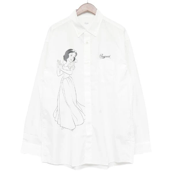 2024AW　BIG SIZE SHIRT　白雪姫プリントボタンダウンシャツ　オーバーサイズシャツ　SQ-24SQ-SWSH-01