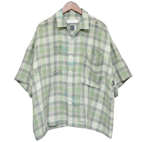 TRANSPARENT CHECK CROPPED SHIRT　クロップドチェックシャツ　ショート丈半袖シャツ　SRO-SH-U01