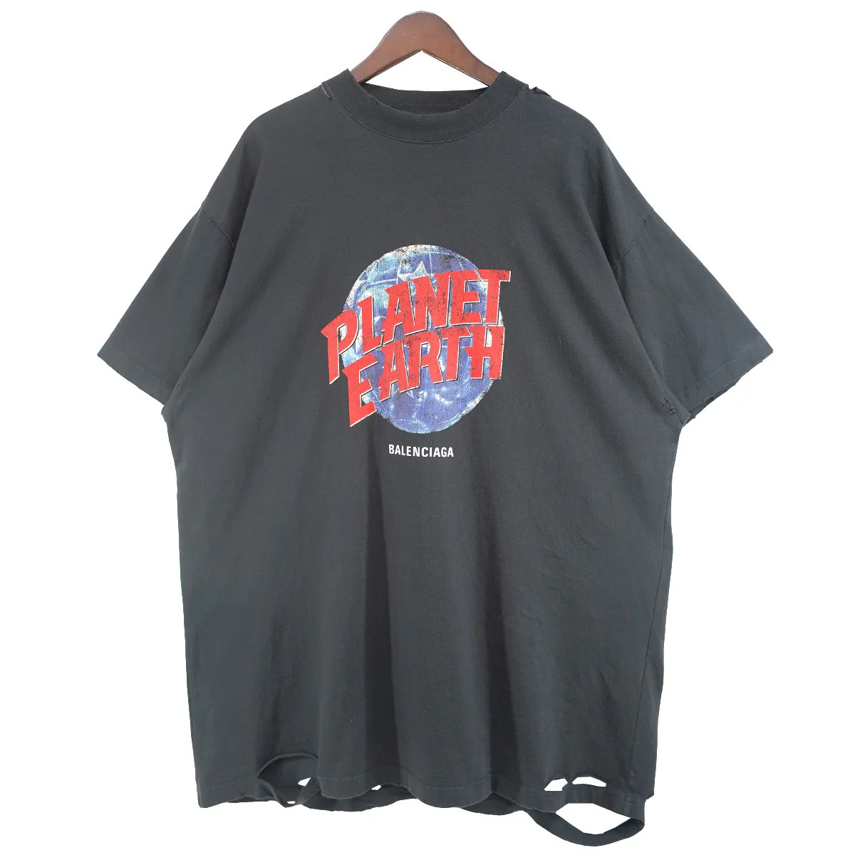 24AW デムナ期 Planet Earth T-Shirt Oversized  ロゴVintage ヴィンテージ ダメージ 加工 オーバーサイズ Tシャツ