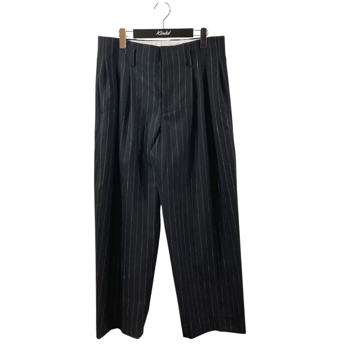 5 TUCK TROUSER IN WOOL PINSTRIPEストライプタックウールパンツF25P021-DWWS