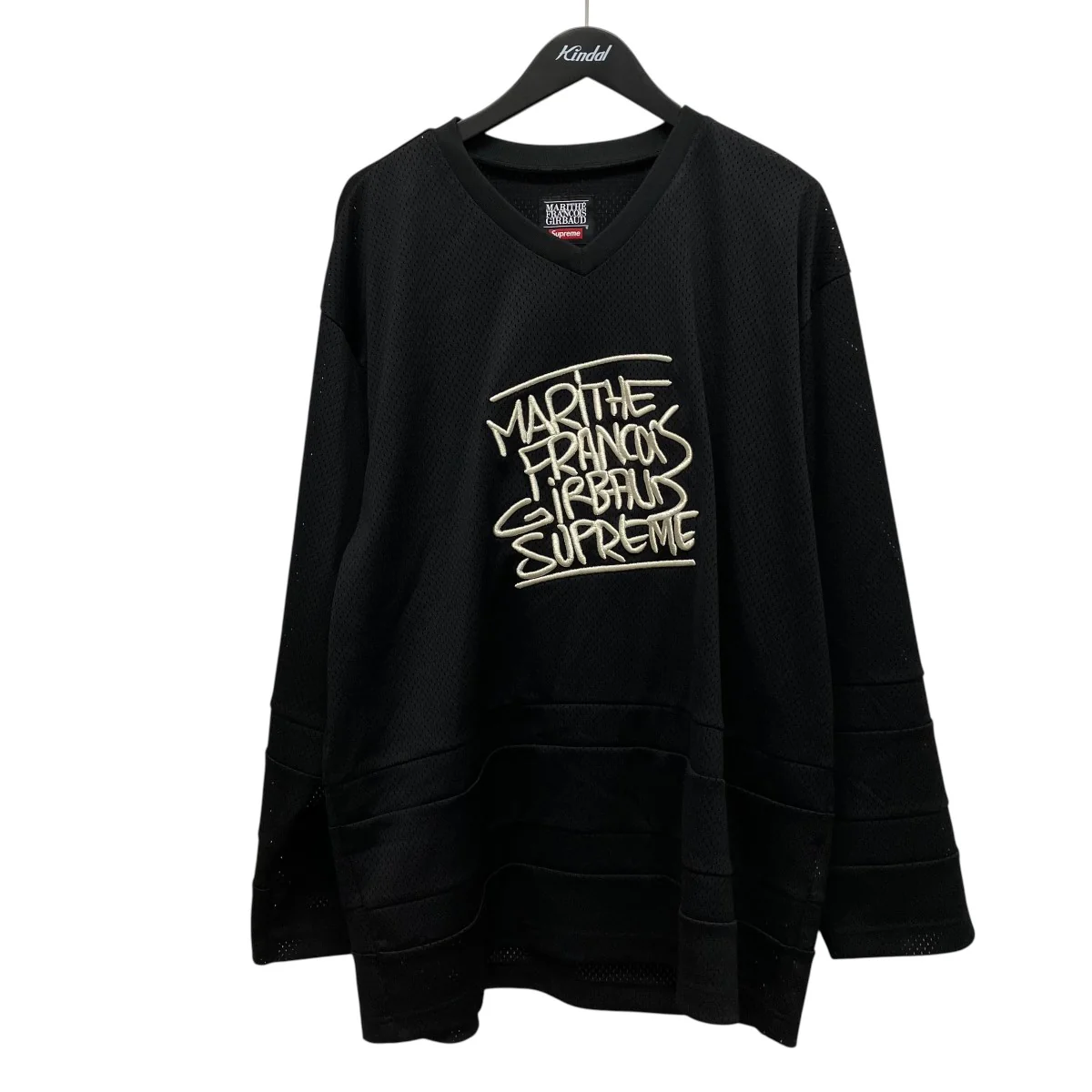 25SSHockey Jerseyロゴ刺しゅうメッシュカットソー