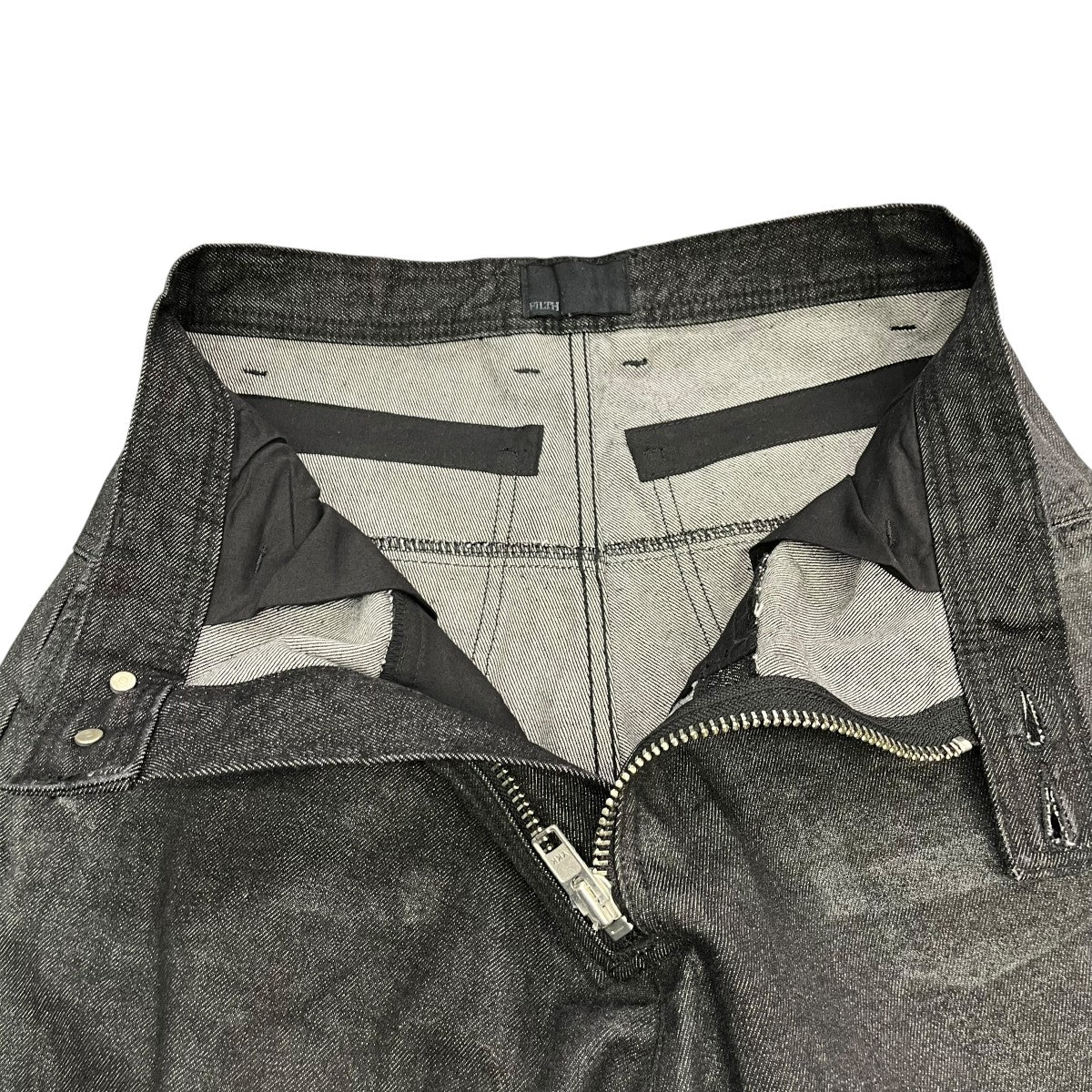 FRONT ZIP BAGGY   WAXED BLKデニムパンツFL261PT01 - Image 3