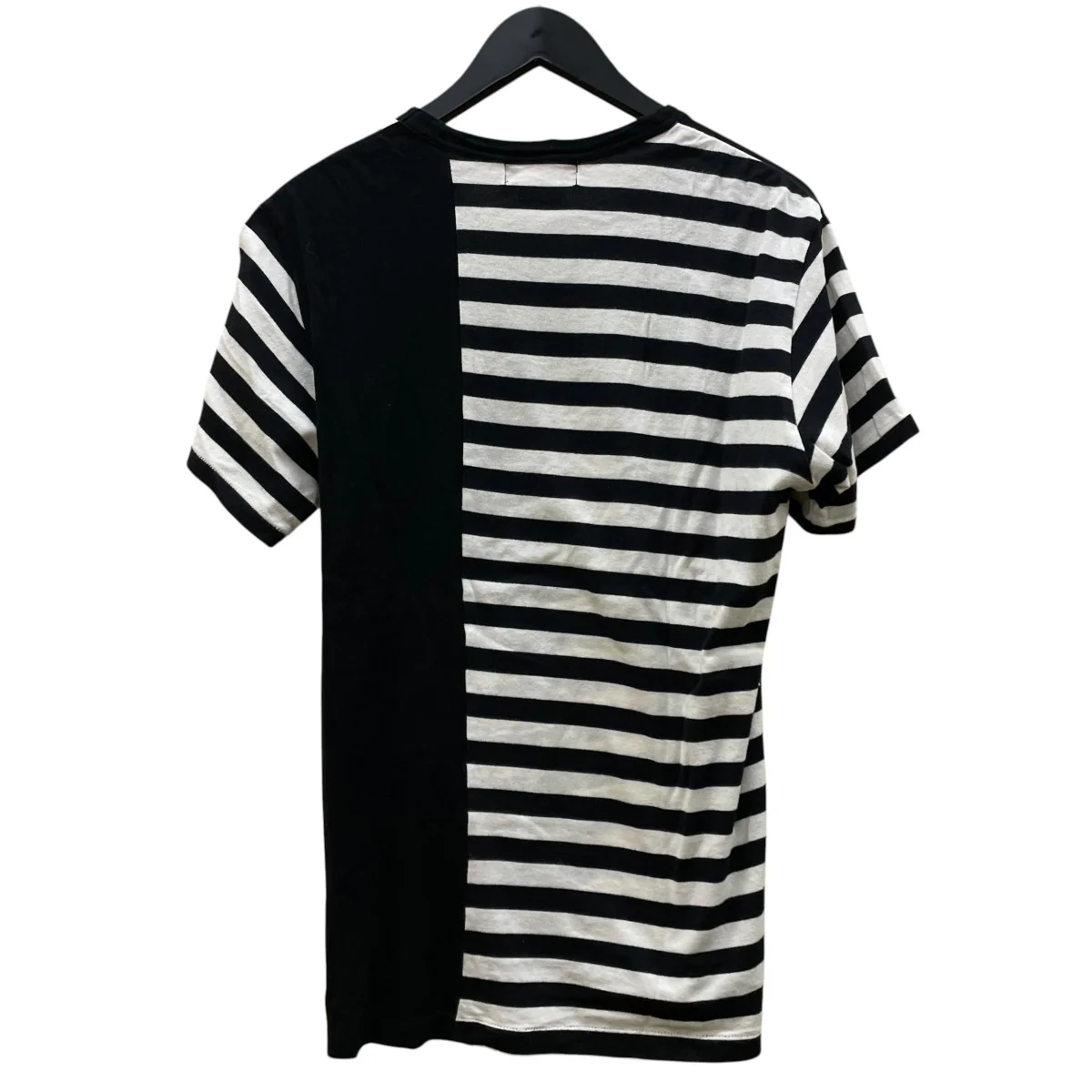 切替  アシンメトリー ボーダーTシャツ 半袖Tシャツ コットンTシャツHJ T65 859 - Image 2