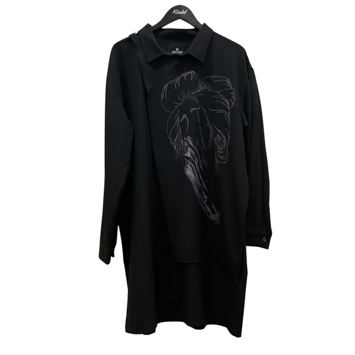 合掌 仏陀プリント ロングシャツ 長袖シャツN21-020