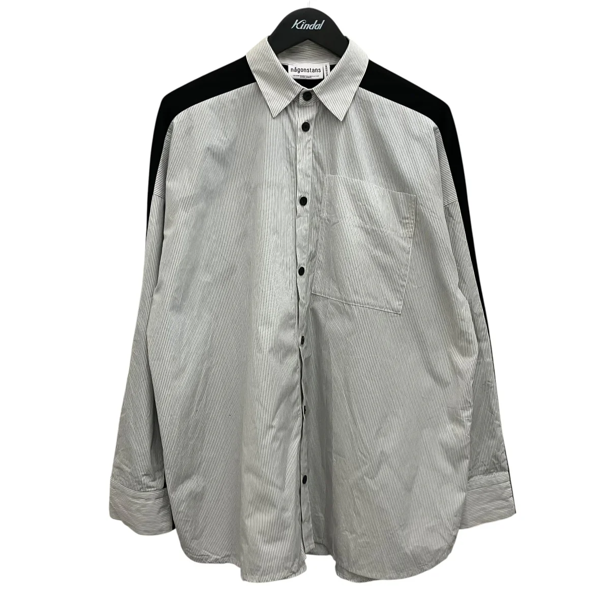 【shirt×cut long-sleeves t-shirt】ドッキングストライプブラウス470JS480-0511